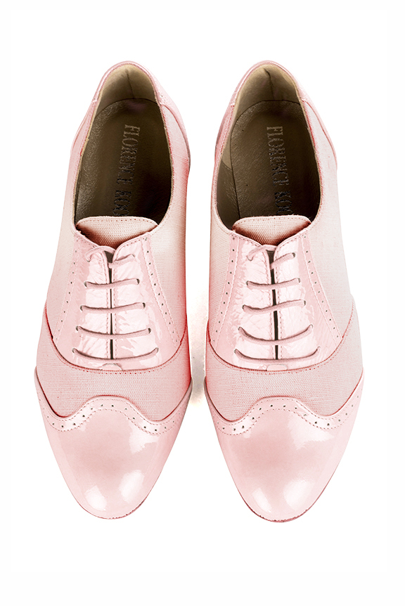 Light pink women's fashion lace-up shoes.. Top view - Florence KOOIJMAN